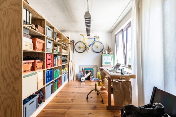 creative home office room in modern family house in Berlin