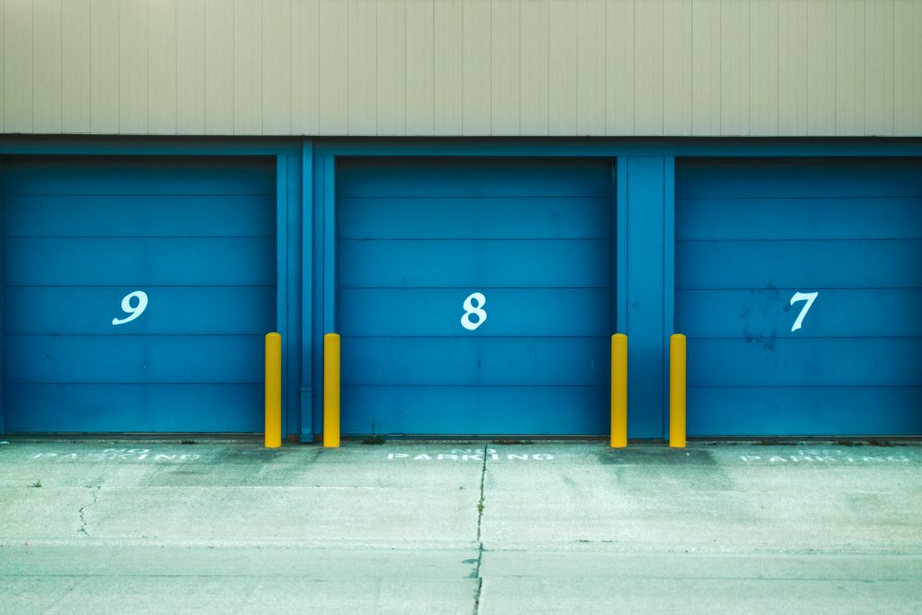 three blue self storage facilities